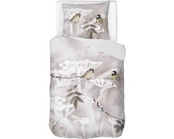 Snoozing Winter - Flanel - Dekbedovertrek - Eenpersoons - 140x200/220 cm + 1 kussensloop 60x70 cm - Grijs