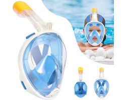 Snorkelmasker voor kinderen- Snorkelset Blauw - Full Face Duikmasker - Duikbril met Snorkel