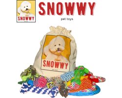 SNOWWY - 12-Delige Honden Speelgoed Set met luxe canvas opbergzak – Hondenspeeltjes - Honden Speelgoed - Ontwikkeling Hond – Honden Speeltjes voor Kleine en Middelgrote Honden – Puppy Speelgoed Inclusief Touw/Knuffel/Bal