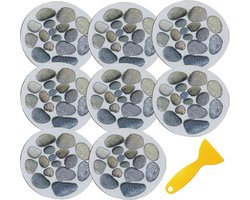 SNQ Antislipbadstickers - 8 stuks - grote kiezeldouche antislipstickers - antislipbadstickers