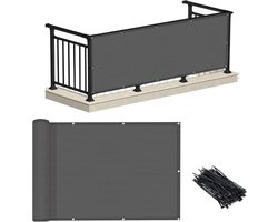 SNQ Balkonscherm - Privacyscherm - Weerbestendig privacyscherm - Voor balkon, tuin, buiten - Tuinscherm - Met kabelbinders - Beschermen tegen nieuwsgierige blikken