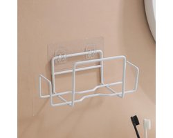 SNQ Papieren handdoekhouder - Dispenser voor vochtige doekjes - Moderne holle papieren handdoekhouder - Wandmontage - Papieren handdoekhouder voor badkamer, keuken - Met geventileerd ontwerp - 8,64 inch - Wit