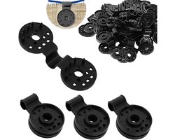 SNQ Schaduwdoekclips - 100 stuks - Schaduwdoekclips voor in de tuin - Geschikt voor alle soorten gebreide netten, tuinkasnetten, mulch, zonwerende stoffen - Zwarte schaduwdoekclips van kunststof - Accessoires voor tuingereedschap