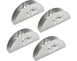 SNQ Servethouder - Papieren handdoekhouder - Roestvrij staal - Servethouder - Servetdispenser - Tafeldecoratie voor restaurant, café, hotel of keuken - 4 stuks (zilver)