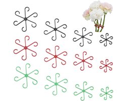 SNQ Set van 12 stuks - Plantenklimpaalhouder - Plantenklimpaalhouder - Herbruikbare accessoires voor het kweken van planten - Voor klimplanten en bloemen binnen en buiten - 4 maten - Drie kleuren (groen, zwart, rood)