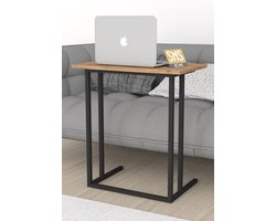 SNS Home - Metalen Poot - Laptopstandaard - Ontbijttafel - Bureau - Computerbureau - 60 cm Breed - Pijnboom