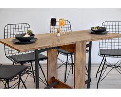 SNS Home – Praktische Tafel – Houten Draagbare Poten - Volledig Natuurlijke Productie - Eettafel – Eettafel Uitschuifbaar – Opvouwbaar Tafel – Flamingo Tafel – 134 x 60 x 72 cm – Naturel Pijnboom/Grenen