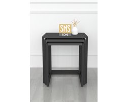 SNS Home - Set van 3 Coffee Tables Metal - Salontafel - Bijzettafel - Set van 3 Coffee Metalen Nesttafel - Antraciet
