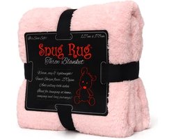 Snug Rug - Sherpa - Fleece deken - Plaid - Woondeken - Plaids - Dekens - Roze dekbed sprei bedsprei dekentje bank dekentjes blanket spreien knuffeldeken voor volwassenen kinderen 1 persoons tv kleed woonkamer bed couch zacht cover woondekens