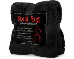 Snug Rug - Sherpa - Fleece deken - Plaid - Woondeken - Plaids - Dekens - Zwart dekentjes bank