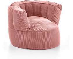 Snuggle XXL roze corduroy beanbag stoel - Luxe loungestoel voor binnen - 95cm