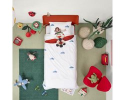 SNURK AIRPLANE MONKEY DEKBEDOVERTREK 140x200 cm