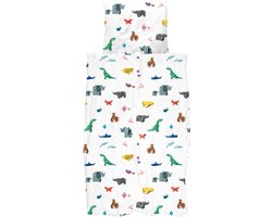 Snurk beddengoed Origami dierentuindieren 135 x 200