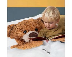 SNURK Dekbedovertrek - Model "Teddy" - Afmetingen: 140x200 cm + 60x70 cm - Wit - 100 % zachte (percale) katoen