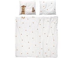 SNURK Furry Friends - Dekbedovertrek - Tweepersoons - 200x200/220 cm + 2 kussenslopen 60x70 cm - Wit