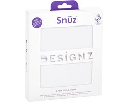 Snuz Crib Fitted Sheets White 2-Pack