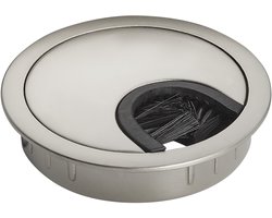 SO-TECH Kabeldoorvoer metaal Kabelopening roestvrij staal look mat Boormaat Ø 60 mm Bureau met stofafdichting