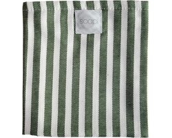 SOAPI Magnetische Theedoek – Groen/wit gestreept – 100% Katoen – Zonder haakje