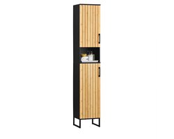 SoBuy Badkamer hoge kast smal BZR201-SCH