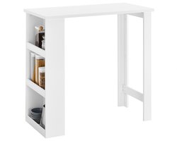 SoBuy Bartafel, Hoge Keukentafel, Statafel voor Kleine Ruimtes, Bar voor Keuken, Woonkamer, Kantoor of Koffiebar, Wit, 112 x 57 x 106 cm, FWT17-II-W