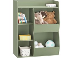 Sobuy Bibliothèque enfant Rangement Jouet Enfant avec 5 Compartiments Meuble Rangement Jouet Étagère Bibliothèque Porte-revues Vert 80x34x104cm KMB55-K-GR