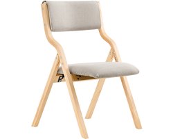 SoBuy Bureaustoel met Gestoffeerd Zitkussen, Eetkamerstoel, Klapstoel, Lichtgrijs, 49x80x54cm, FST40-HG - voor Eetkamer, Keuken, Woonkamer of Thuiswerkplek