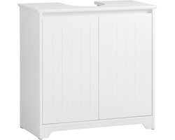 SoBuy BZR108-II-W Wastafel Onderkast - Wit Houten Design & Ruimte