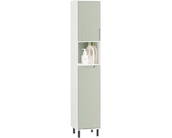 SoBuy BZR137-GR Badkamer Kolomkast - Groen Houten Compositie met Planken