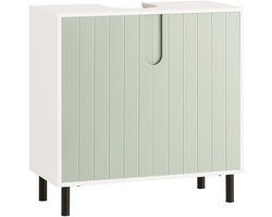 SoBuy BZR139-GR Wastafel Onderkast,Badkamerkast, Badkamer Onderkast, Onder Gootsteenkast, Wastafelkast