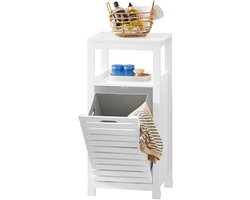 SoBuy BZR67-W Badkamermeubel - Witte Opbergkast in Houtcomposiet