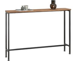 SoBuy Consoletafel Bijzettafel Haltafel – Natuur/Zwart 120x20x80cm, FSB19-XL-N – Smal Design, Ruimtebesparend, Hout/Metaal