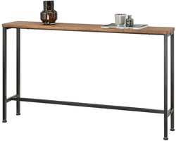 SoBuy Consoletafel Bijzettafel Haltafel – Smal Design Ruimtebesparend – Hout/Metaal – Voor Entree, Woonkamer, Kantoor – Sidetable Natuur/Zwart, 120x20x65 cm, FSB19-N