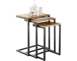 SoBuy FBT102-F Bijzettafel - Wood Composite Salontafels Set van 3