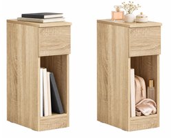 SoBuy FBT111-Nx2 20cm Smal Nachtkastjes Set van 2 - 20 x 35 x 60 cm - Naturel