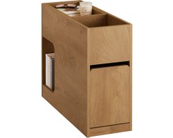 SoBuy FBT158-N Bijzettafel - Wood Composite Woonkamertafel met Lade & Open Vak