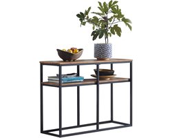 SoBuy FSB42-Q Consoletafel End of Sofa Sideboard Side Table met 2 opbergplanken