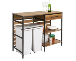 SoBuy FSB71-PF Buffetkast - Bruin Houtcomposiet met Lade & Planken