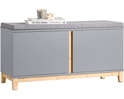 SoBuy FSR117-HG Schoenenbank - Grijze Opbergbank met 2 Deuren