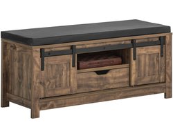 SoBuy FSR118-N Schoenenbank - Wood Composite Opbergbank met Schuifdeur