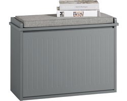 SoBuy FSR98-HG Schoenenbank - Grijze Opbergbank met Kussenzitting