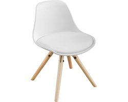 SoBuy FST46-W Bureaustoel - Wit Houten Design voor Jongeren