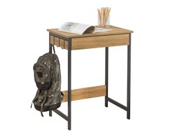 SoBuy FWT43-N Computerbureau - Houten Look met Lade & Metalen Frame