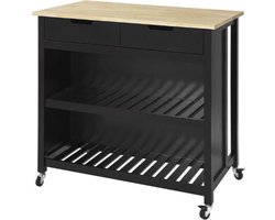 Sobuy Keukentrolley - Keukeneiland met 2 lades - Hout - Wit - 100x94x60 cm