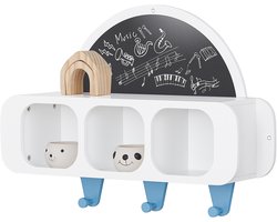 SoBuy KMB86-W Wandplank voor Kinderen - Witte Opbergplank van Hout