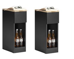 SoBuy Nachtkastje Set van 2 – Smalle Bijzettafels met Lade – Zwart, 20x35x60cm, FBT111-SCHx2 – voor Slaapkamer of Woonkamer