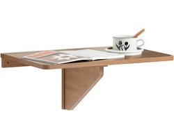 SoBuy Opklapbare Wandtafel in Hout – Ruimtebesparende Klaptafel, Keukentafel of Kindertafel – 60x40 cm, Bruin, FWT03-PF