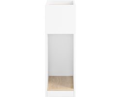 SoBuy Smal Nachtkastje, Smalle Bedkast met Lade en Plank, Moderne Bijzettafel voor Slaapkamer en Woonkamer, Wit, W20 x D35 x H60cm, FBT171-WN