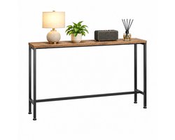 SoBuy Smalle Sidetable - 20 cm Diep, Consoletafel Achter de Bank - 120 x 65 x 20 cm - Naturel en Zwart