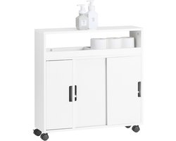 SoBuy Toiletkast - WC kastje - Badkamerkast -Toiletrolhouder - WC rolhouder - Staand - 20x71x70cm, BZR02-W