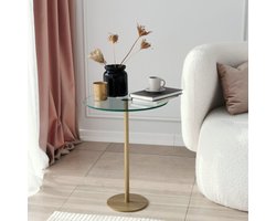 Social Salontafel | GEHARD GLAS | Goud - Asir Group - Bijzettafel - Goud - Metaal; Glas